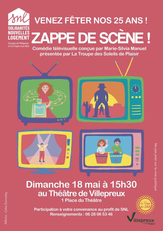 Affiche pour la pièce de théâtre "Zappe de scène"